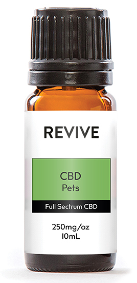 100% Organic full-spectrum CBD Oil

REVIVE CBD for Pets is 100% Organic US-grown full-spectrum CBD Oil and Fractionated Coconut Oil.

Strength: 250mg of CBD per Ounce
10ML bottle contains 83+mg of CBD
30ML bottle contains 250+mg of CBD
Product Includes Pipette





	
		
			
Free Shipping & Free Returns

		 
	 


	
		
			
100%&nbsp;Organic Essential Oils


		 
	 


	
		
			
Direct to Consumer Pricing