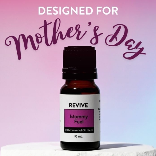 REVIVE Mommy Fuel is a proprietary blend of Sweet Orange, Cinnamon Bark, Cinnamon Leaf, Camphor, Eucalyptus, and Bitter Almond oil.
This warm, invigorating, citrusy blend wakes up all the senses and reminds us of how much moms get done in this world. This blend is perfect for every mom!





	
		
			
Free Shipping & Returns

		 
	 


	
		
			
GC/SM tested (Certified Pure)


		 
	 


	
		
			
No MLM Hassle