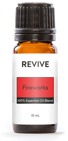 REVIVE Fireworks is a proprietary blend of Sweet Orange, Patchouli, Copaiba, Bergamot, Sandalwood, Tobacco, Osmanthus, Pink Pepper, Lavandin, Galbanum, and Vanilla absolute essential oils.





	
		
			
Free Shipping & Returns

		 
	 


	
		
			
GC/SM tested (Certified Pure)


		 
	 


	
		
			
No MLM Hassle