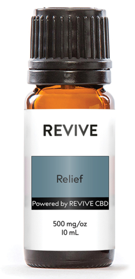 100% Organic full-spectrum CBD Oil + REVIVE Essential Oils
REVIVE Relief is 100% Organic full-spectrum CBD Oil, blended with Lemon and Lavender Essential Oils and Fractionated Coconut Oil.
Strength: 500mg of CBD per Ounce
10ML bottle contains 166+mg of CBD
30ML bottle contains 500+mg of CBD
Product Includes Pipette





	
		
			
Free Shipping & Free Returns

		 
	 


	
		
			
100%&nbsp;Organic Essential Oils


		 
	 


	
		
			
Direct to Consumer Pricing