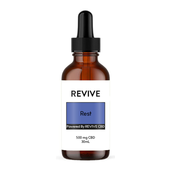 100% Organic full-spectrum REVIVE CBD Oil + REVIVE Essential Oils
REVIVE Rest is 100% Organic full-spectrum REVIVE CBD Oil, blended with Bergamot, Clary Sage, and Vanilla Fruit Extract Essential Oils and Fractionated Coconut Oil.
Strength: 500mg of CBD per Ounce
10ML bottle contains 166+mg of CBD
30ML bottle contains 500+mg of CBD
Certificate of Analysis
Product Includes Pipette





	
		
			
Free Shipping & Free Returns

		 
	 


	
		
			
100%&nbsp;Organic Essential Oils


		 
	 


	
		
			
Direct to Consumer Pricing