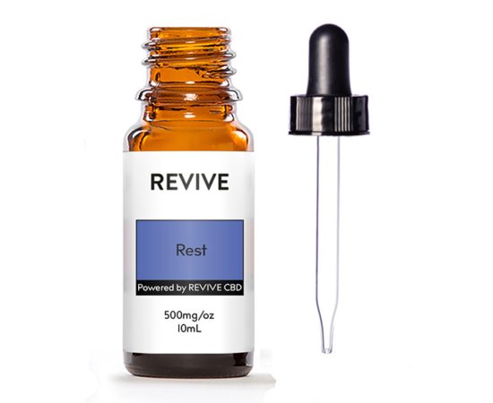 100% Organic full-spectrum REVIVE CBD Oil + REVIVE Essential Oils
REVIVE Rest is 100% Organic full-spectrum REVIVE CBD Oil, blended with Bergamot, Clary Sage, and Vanilla Fruit Extract Essential Oils and Fractionated Coconut Oil.
Strength: 500mg of CBD per Ounce
10ML bottle contains 166+mg of CBD
30ML bottle contains 500+mg of CBD
Certificate of Analysis
Product Includes Pipette





	
		
			
Free Shipping & Free Returns

		 
	 


	
		
			
100%&nbsp;Organic Essential Oils


		 
	 


	
		
			
Direct to Consumer Pricing