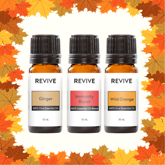 Invite the sweet and spicy smells of fall into your home by purchasing our Autumn Sunset Kit and using the following diffuser recipe:
Autumn Sunset
5 drops REVIVE Wild Orange
4 drops REVIVE Immunity Boost
1 drop REVIVE Ginger





	
		
			
Free Shipping & Free Returns

		 
	 


	
		
			
GC/SM Tested (Quality Tested)


		 
	 


	
		
			
No MLM Hassle