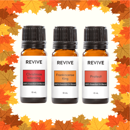 Our REVIVE Fall Kit has: Frankincense King, Christmas Morning, and Protect, all in 10mL Bottles.
A $59 Value for $47.20.
That's a savings of 20% when you buy the Kit!





	
		
			
Free Shipping & Free Returns

		 
	 


	
		
			
GC/SM Tested (Quality Tested)


		 
	 


	
		
			
No MLM Hassle