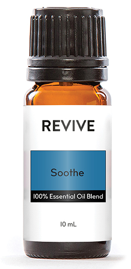 This is our version of Young Living’s Aroma Siez®.
REVIVE  Soothe is a proprietary blend of Basil, Marjoram, Lavender, Peppermint, and Cypress essential oils.

	
		
			
Free Shipping & Returns

		 
	 


	
		
			
GC/SM tested (Quality Tested)


		 
	 


	
		
			
No MLM Hassle
