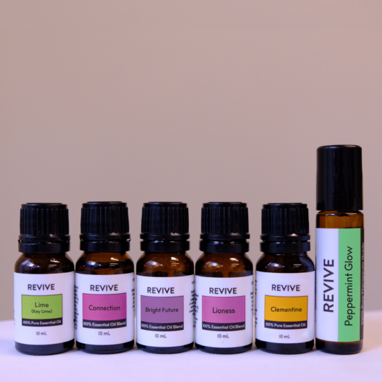$75 of Value for $65.
Order Yours Today. ONE TIME PURCHASE.
This box kicks off with the New Year, and it is full of oils that will make your 2020 the best year yet! Here’s what’s in the REVIVE Winter Box:
1. REVIVE Peppermint Glow: We are obsessed with Peppermint & have Launched REVIVE Peppermint Glow Roll-On to enhance all the things we already love about Peppermint. Apply this roll-on to the hairline and nape of the neck and get ready for the soothing and relieving tingle that follows!  First Available in the Winter Box.
2. REVIVE Key Lime: Lime is bright and refreshing, but have you ever wished you could get an extra punch from your Lime Essential Oil? Then let us introduce you to Key Lime! Key Lime naturally has more intensity in aroma and effect & is perfect for creating your own diffuser blends and for cleaning! First Available in the Winter Box.
3. REVIVE Connection: This citrusy blend promotes Self Reflection and Connection with yourself. It is the perfect New Years blend to diffuse when setting intentions for the year. Then throughout the year when you want to reconnect with those goals apply with dilution to your collarbone. First Available in the Winter Box.
4. REVIVE Clementine:  Do you keep Cuties and Halo Clementines on hand for you and your family in the Winter time? There is a reason why! Clementines are uplifting and brightening so in cold and dreary winter months, this Essential Oil can help keep energies up and keep us going. First Available in the Winter Box.
5. REVIVE Bright Future: Bright Future promotes the uniqueness inside us all and supports all of our dreamers. Let your creativity out and walk your path with your head held high! This is a Must-Have Blend to kick off the New Year! First Available in the Winter Box.
6. REVIVE Lioness: This beautiful, soft, feminine, floral blend is for all the ladies out there. Amplify your feminine side and channel the power that comes from being a woman. First Available in the Winter Box.