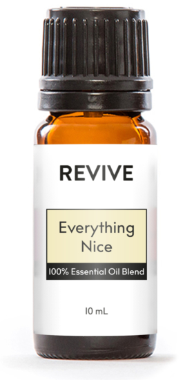 REVIVE  Everything Nice is a proprietary blend of Douglas Fir, Lemon, Yuzu, White Fir, Cistus, and Clove Essential Oils and Vanilla Bean Extract.

	
		
			
Free Shipping & Returns

		 
	 


	
		
			
GC/SM tested (Quality Tested)


		 
	 


	
		
			
No MLM Hassle