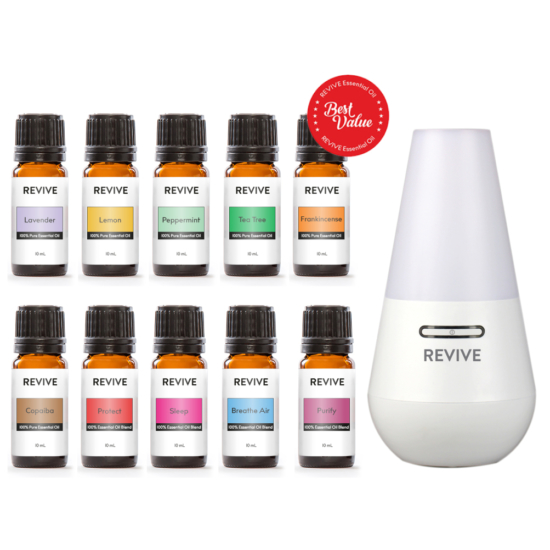 Our Starter Kit includes 10 full-sized bottles of our best essential oils and blends: Lavender, Lemon, Peppermint, Tea Tree, Frankincense, Copaiba, Protect, Sleep, Breathe Air, Purify with our favorite ultrasonic diffuser: the REVIVE Ultrasonic Diffuser, Mist Humidifier, and Ionizer.







A $147 Value for $120. (18% savings)



Updated 12/18/19




	
		
			
Free Shipping & Free Returns

		 
	 


	
		
			
GC/SM Tested (Quality Tested)


		 
	 


	
		
			
No MLM Hassle