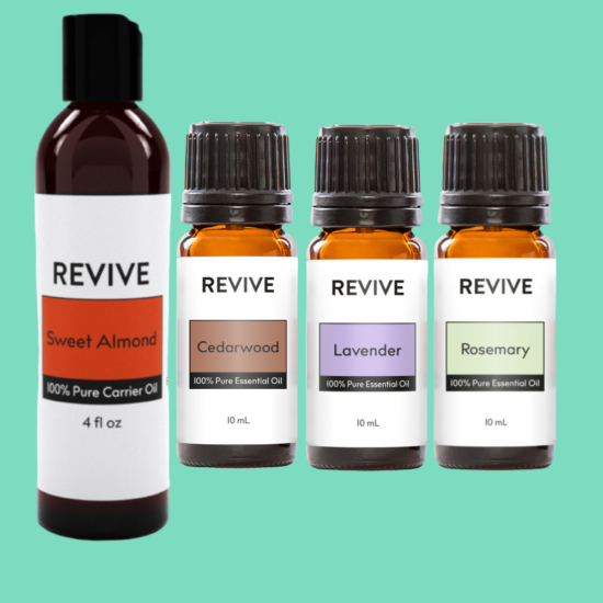 Our REVIVE Beard Kit:
Sweet Almond Carrier Oil
Cedarwood
Lavender
Rosemary
Read more on how to make a Beard oil on our Father's Day DIY blog.

	
		
			



Free Shipping & Free Returns

		 
	 


	
		
			
GC/SM Tested (Quality Tested)


		 
	 


	
		
			
No MLM Hassle