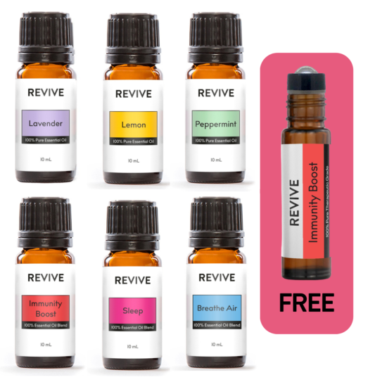 The Basics Kit includes 6 full-sized bottles of our favorite blends and essential oils: Lavender, Lemon, Peppermint, Immunity Boost, Sleep, Breathe Air


BONUS: Free Immunity Boost Roll On


A $64 Value for $44.
That