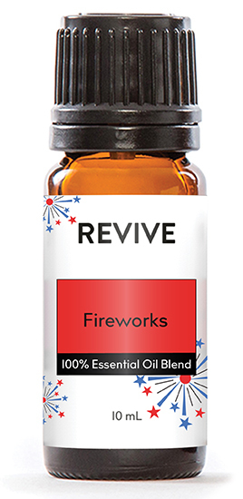 REVIVE Fireworks is a proprietary blend of Sweet Orange, Patchouli, Copaiba, Bergamot, Sandalwood, Tobacco, Osmanthus, Pink Pepper, Lavandin, Galbanum, and Vanilla absolute essential oils.





	
		
			
Free Shipping & Returns

		 
	 


	
		
			
GC/SM tested (Certified Pure)


		 
	 


	
		
			
No MLM Hassle