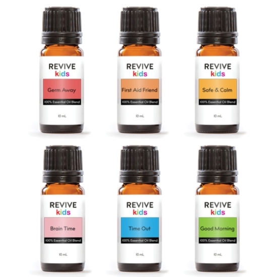 We're so excited to introduce the REVIVE Kids Kit!  Each of these blends is designed specifically for kids:
Germ Away
Brain Time
Safe & Calm
First Aid Friend
Good Morning
Time Out



A $99 Value for $70.





	
		
			



Free Shipping & Free Returns

		 
	 


	
		
			
GC/SM Tested (Quality Tested)


		 
	 


	
		
			
No MLM Hassle
