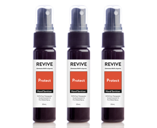 Keep your hands clean and smelling good with REVIVE Protect Hand Sanitizer Spray. Made with 100% Pure Therapeutic Grade REVIVE Essential Oils. High quality, fine, even misting spray that doesn’t leak and is easy to use on the go.
Active ingredient: Ethyl Alcohol 75%
1 Ounce / 30mL

	
		
			
Free Shipping & Returns

		 
	 


	
		
			
GC/SM tested (Quality Tested)


		 
	 


	
		
			
No MLM Hassle