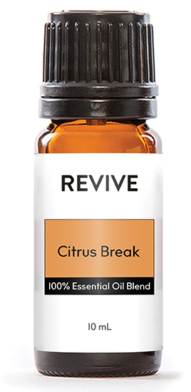 Next time you are feeling tired or in need of a break in your day, try REVIVE Citrus Break! Citrus Break is a citrusy explosion meant to energize and refresh you. It is a mix of 5 Citrus oils plus Spearmint and perfect for everyday use.
REVIVE 10mL Citrus Break is our version of Young Living Citrus Fresh®.
REVIVE Citrus Break is a proprietary blend of Orange, Tangerine, Grapefruit, Lemon, Mandarin and Spearmint Essential Oils.





	
		
			
Free Shipping & Returns

		 
	 


	
		
			
GC/SM tested (Certified Pure)


		 
	 


	
		
			
No MLM Hassle
