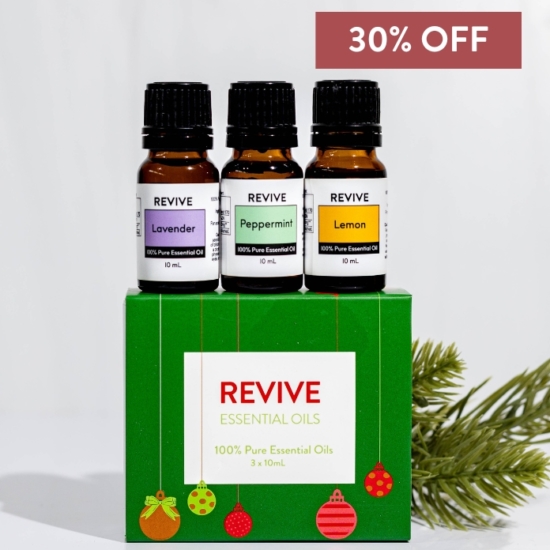 This kit includes full-sized bottles of our top 3 Revive Essential Oils: Lavender, Lemon, and Peppermint.






	
		
			
Free Shipping & Free Returns

		 
	 


	
		
			
GC/SM Tested (Quality Tested)


		 
	 


	
		
			
No MLM Hassle