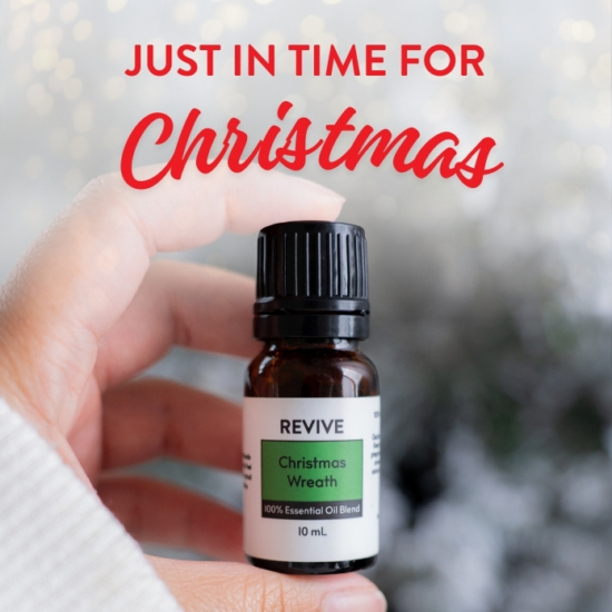 Experience our fresh and festive NEW Holiday Blend Christmas Wreath! This piney and camphorous scent will help bring clear breathing while adding that Christmasy touch to your home.
This is a Limited Edition Holiday Blend!
REVIVE Christmas Wreath is a proprietary blend of Scots Pine, Tangerine, Eucalyptus and Clove Essential Oils.






	
		
			
Free Shipping & Returns

		 
	 


	
		
			
GC/SM tested (Certified Pure)


		 
	 


	
		
			
No MLM Hassle