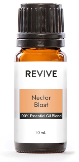 A new fruity yet earthy blend Nectar Blast is a complex blend with a uniquely calming scent that is sure to put a smile on your face.

REVIVE Nectar Blast is a proprietary blend of Orange, Cedarwood, Black Spruce, Camphor, Frankincense (Boswellia carterii), Blue Tansy and Geranium Essential Oils.

	
		
			
Free Shipping & Returns

		 
	 


	
		
			
GC/SM tested (Certified Pure)


		 
	 


	
		
			
No MLM Hassle
