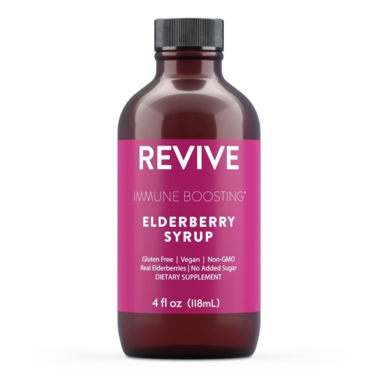 REVIVE Immune Boosting* Elderberry Syrup is made from Real Organic European Elderberries and is extracted in the USA with water, rather than corn or grain alcohols.

Great for adding to recipes and smoothies for a functional immune boost* for the whole family.




	
		
			
Free Shipping & Returns

		 
	 


	
		
			
GC/SM tested (Certified Pure)


		 
	 


	
		
			
No MLM Hassle