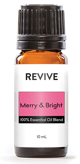 What helps you feel like the most special time of year is finally here? Is it when you bring your tree home, decorate your house with lights, or bake your first batch of cookies? This woody citrus scent will help bring on all the Merry and Bright feelings for Christmas this year!



REVIVE Merry & Bright is a proprietary blend of Copaiba, Bergamot, Cedarwood, and Grapefruit  Essential Oils.

	
		
			
Free Shipping & Returns

		 
	 


	
		
			
GC/SM tested (Certified Pure)


		 
	 


	
		
			
No MLM Hassle