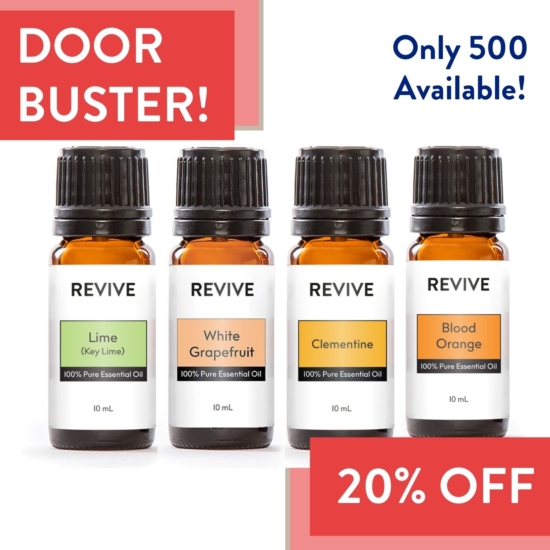 Our REVIVE Citrus Kit is the best way to get all of your favorite Citrus Fruit!
10mL Lime
10mL Clementine
10mL White Grapefruit
10mL Blood Orange

	
		
			



Free Shipping & Free Returns

		 
	 


	
		
			
GC/SM Tested (Quality Tested)


		 
	 


	
		
			
No MLM Hassle