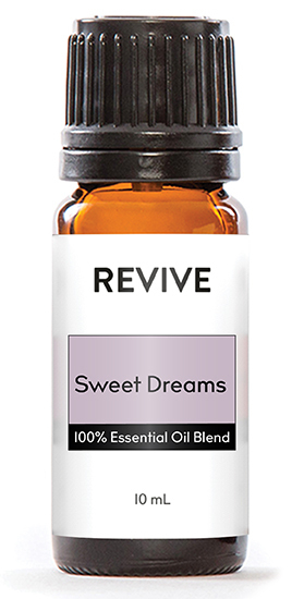 Sometimes a good night’s sleep can be hard to come by. This new blend was created by REVIVE Certified Aromatherapists to help you fully relax and calm your mind to better aid in bringing on those much needed ZZZ’s. The sweet, floral, and citrus scent is a beautifully aromatic way to drift off to sleep.
 REVIVE Sweet Dreams is a proprietary blend of Lavender, Bergamot, Sweet Orange, Clary Sage, Ylang Ylang, Frankincense Carterii, and Vetiver Essential Oils.






	
		
			
Free Shipping & Returns

		 
	 


	
		
			
GC/SM tested (Certified Pure)


		 
	 


	
		
			
No MLM Hassle
