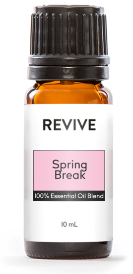Who doesn’t love the excitement of Spring Break? Fun, fresh, and free, REVIVE’s new blend is reminiscent of that essential time at the start of a new season that you use to relax and recharge. With a delightful blend of 7 oils that intertwine to make a soft, citrusy, resinous scent, you are sure to love this synergy in the Spring and throughout the whole year.

REVIVE Spring Break is a proprietary blend of Elemi, Wild Orange, Ho Wood, Lemon, Juniper Berry, Lemon Myrtle, and Peru Balsam Essential Oils.




	
		
			

Free Shipping & Returns

		 
	 


	
		
			
GC/SM tested (Certified Pure)


		 
	 


	
		
			
No MLM Hassle