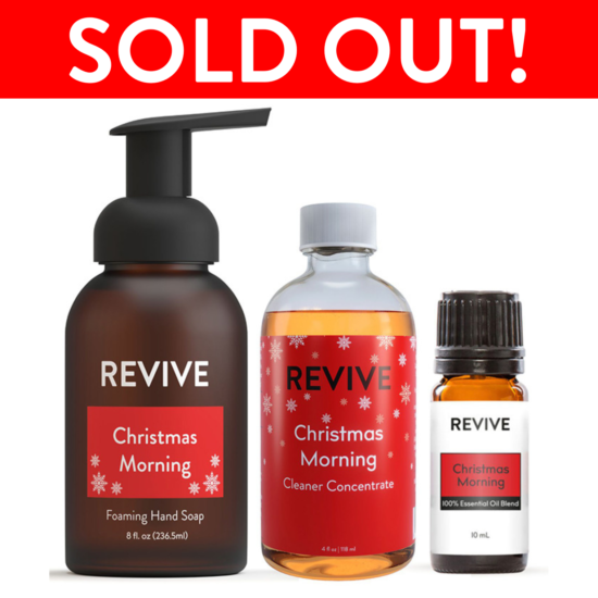 Bring the cozy aromas of the holidays to your entire house with REVIVE's Christmas Morning Line!
This kit includes the original Christmas Morning Essential Oil Blend, Christmas Morning Foaming Hand Soap, and Christmas Morning Cleaner Concentrate.

It is a $34+ value for $32 (5% savings)



	
		
			


Free Shipping & Free Returns

		 
	 


	
		
			
GC/SM Tested (Quality Tested)


		 
	 


	
		
			
No MLM Hassle