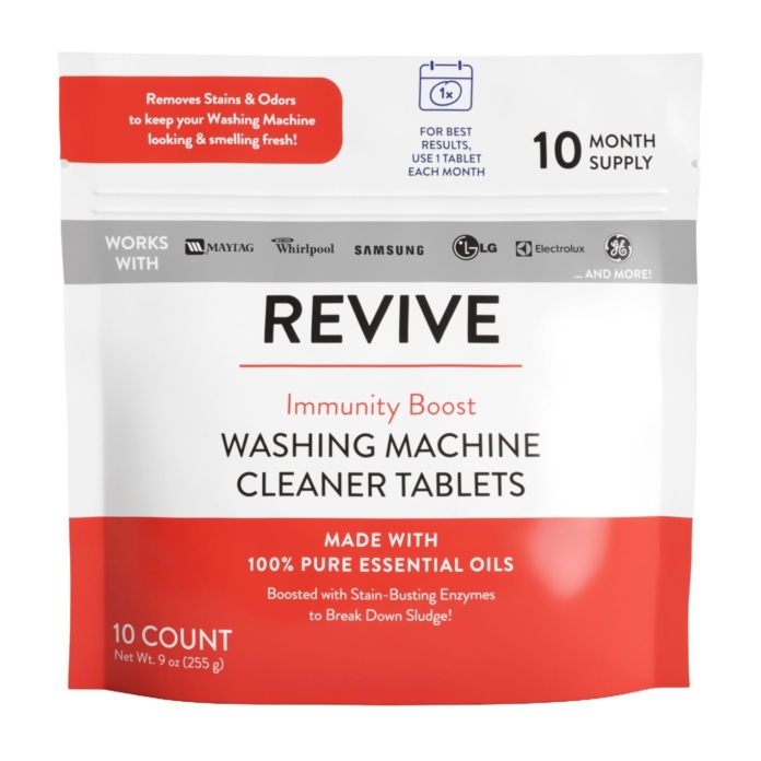 Immunity Boost Washing Machine Cleaner Tablets REVIVE Essential Oils