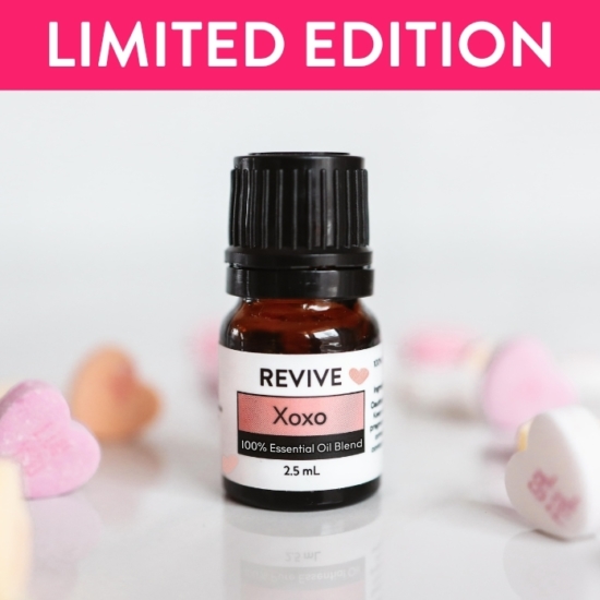 XOXO is a warming and comforting synergy that has a sweet, rich, citrusy scent with a touch of spice. This enticing blend is sure to get you in the mood for a sexy date night on the town or a cozy snuggle on the couch.

REVIVE Xoxo is a proprietary blend of Bergamot [furanocoumarin-free], Vetiver, Pink Lotus, Red Mandarin, Patchouli, Ylang Ylang, Osmanthus, Cinnamon, Tobacco, Birch, Jasmine Extract, Vanilla Extract, and Petitgrain Essential Oils.



	
		
			

Free Shipping & Returns

		 
	 


	
		
			
GC/SM tested (Certified Pure)


		 
	 


	
		
			
No MLM Hassle