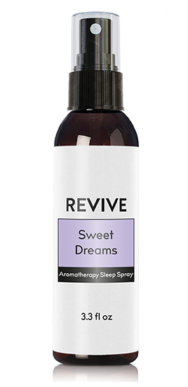 We all know how important sleep is, and we all want a great night's sleep, but sometimes it's just not that easy! So REVIVE is here to help make catching those ZZZ’s just a little bit simpler with Sweet Dreams Sleep Spray. This citrus and woodsy blend with lavender overtones is ready to use in a premixed (3.3 oz) spray for your pillow or pajamas when you need it most. Simply spritz and inhale deeply for a better bedtime routine. Makes a great “no more monsters” spray for the kiddos too!

 



	
		
			

Free Shipping & Returns

		 
	 


	
		
			
GC/SM tested (Certified Pure)


		 
	 


	
		
			
No MLM Hassle