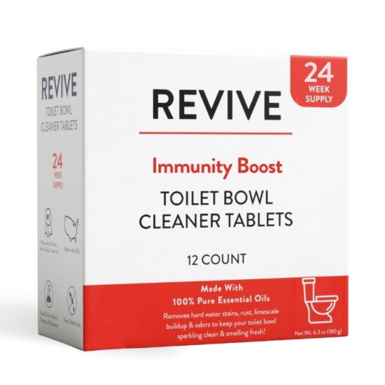 This tough little tablet dissolves quickly, working to remove hard water stains, rust, limescale buildup and odors without the harsh chemicals found in many toilet cleaners, leaving nothing but a sparkling bowl and our Immunity Boost scent behind. Just drop, brush and flush!
Each Tablet weighs 15 grams

	
		
			
Free Shipping & Returns

		 
	 


	
		
			
GC/SM tested (Certified Pure)


		 
	 


	
		
			
No MLM Hassle