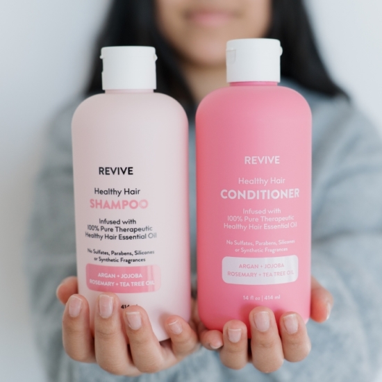 Looking for healthy, shiny and hair with more volume?  Look no further.  Our new REVIVE Healthy Hair shampoo is formulated to cleanse, nourish and strengthen hair with Biotin, Argan Oil and Nettle Extract along with other botanical sourced ingredients, while our new REVIVE Healthy Hair Conditioner is a deep conditioning formula carefully crafted and infused with botanicals, extracts and oils to hydrate, strengthen and detangle hair.  Infused with 100% Pure Therapeutic Healthy Hair essential oil providing support to your scalp and hair with healthy, hydrating nutrients while promoting volume and shine for fuller looking hair.  No more bad hair days with REVIVE Healthy Hair Shampoo and Conditioner.
Net Weight: 14 fl oz (414ml)






	
		
			
Free Shipping & Returns

		 
	 


	
		
			
GC/SM tested (Quality Tested)


		 
	 


	
		
			
No MLM Hassle