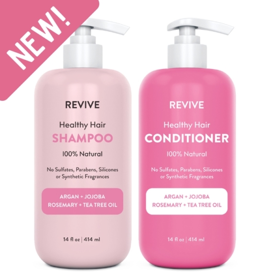 Looking for healthy, shiny and hair with more volume?  Look no further.  Our new REVIVE Healthy Hair shampoo is formulated to cleanse, nourish and strengthen hair with Biotin, Argan Oil and Nettle Extract along with other botanical sourced ingredients, while our new REVIVE Healthy Hair Conditioner is a deep conditioning formula carefully crafted and infused with botanicals, extracts and oils to hydrate, strengthen and detangle hair.  Infused with 100% Pure Therapeutic Healthy Hair essential oil providing support to your scalp and hair with healthy, hydrating nutrients while promoting volume and shine for fuller looking hair.  No more bad hair days with REVIVE Healthy Hair Shampoo and Conditioner.
Net Weight: 14 fl oz (414ml)






	
		
			
Free Shipping & Returns

		 
	 


	
		
			
GC/SM tested (Quality Tested)


		 
	 


	
		
			
No MLM Hassle