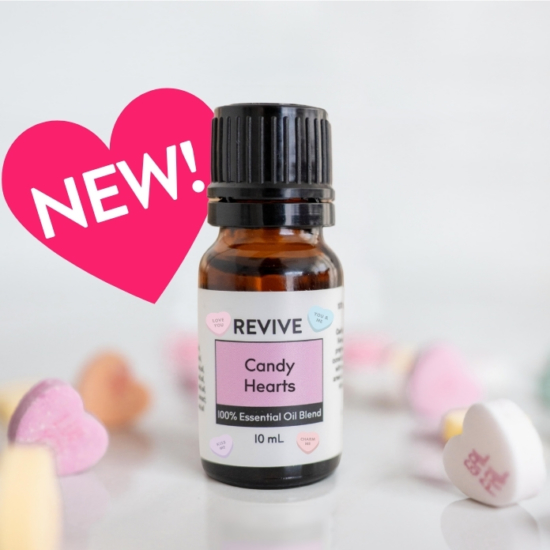Remember those adorable little heart shaped candies from your youth? Let us remind you how fun and fruity they are with our new Candy Hearts blend! This tart and sweet synergy is extremely uplifting while it also helps to soothe emotions.

REVIVE Candy Hearts is a proprietary blend of Lemon, Tangerine, Spearmint, Copaiba, and Ho Wood Essential Oils.



	
		
			

Free Shipping & Returns

		 
	 


	
		
			
GC/SM tested (Certified Pure)


		 
	 


	
		
			
No MLM Hassle