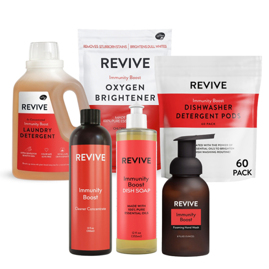 Get the best Immunity Boost Products for the best price!
REVIVE Liquid Laundry
REVIVE Oxygen Brightener
REVIVE Dishwasher Pods 60ct.
REVIVE Cleaner Concentrate
REVIVE Dish Soap
REVIVE Foaming Hand Soap

	
		
			
Free Shipping & Returns

		 
	 


	
		
			
GC/SM tested (Certified Pure)


		 
	 


	
		
			
No MLM Hassle