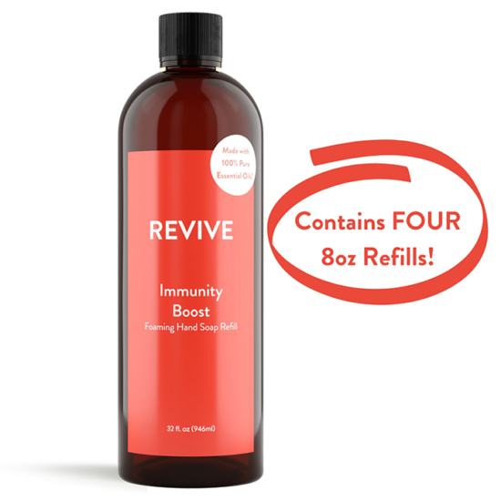 Formulated with the power of REVIVE’s Immunity Boost Essential Oil blend, this is a powerhouse natural foaming hand soap. The rich foaming lather reduces water usage and smells great! Specially designed to prevent the drying effect most foaming hand soaps leave behind.
Great for you, your family, and the environment!





	
		
			
Free Shipping & Free Returns

		 
	 


	
		
			
GC/SM Tested (Quality Tested)


		 
	 


	
		
			
No MLM Hassle