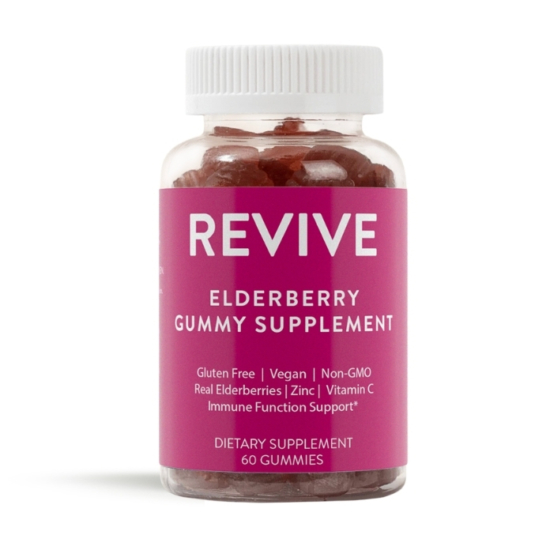REVIVE Elderberry Gummy Supplements are made with the best ingredients, and are designed to taste GREAT so everyone in the family will love them.
Elderberry, Zinc, and Vitamin C are all naturally immune supporting so this gummy is packed full of healthy ingredients.* People have used elderberries for their health benefits for years, and now you can too in this delicious tasting gummy!






	
		
			
Free Shipping & Returns

		 
	 


	
		
			
GC/SM tested (Quality Tested)


		 
	 


	
		
			
No MLM Hassle
