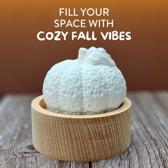 REVIVE's NEW: Pumpkin Passive Diffuser is a fun, whimsical personal diffuser that makes a great addition to any office desk, bathroom, or nightstand. The Pumpkin rests on a circular Bamboo Base that is functional and stylish!
No cords or batteries needed | Reusable | Small Space Diffusing
Pumpkin Size: 2.9"H x 3.2"D
Bamboo Base: 3.5"D

	
		
			
Free Shipping & Returns

		 
	 


	
		
			
GC/SM tested (Quality Tested)


		 
	 


	
		
			
No MLM Hassle