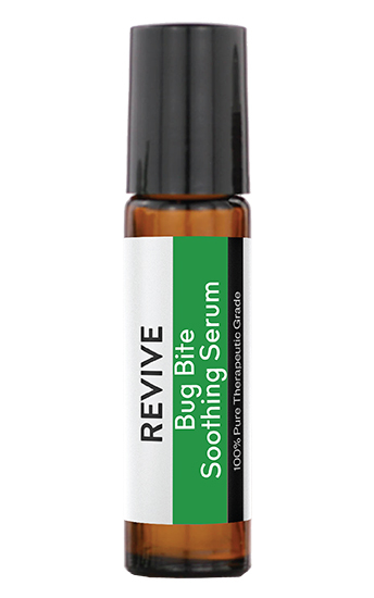 This serum is designed to provide instant cooling and calming relief for stressed or reactive skin, especially from bug bites and other irritations.  It's formulated with a blend of botanicals and essential oils to help reduce skin inflammation and discomfort, and it also hydrates the skin to help alleviate overall dryness and irritation.  Spearmint and Palmarosa essential oils are also known to be potential insect repellents.
Great for summer adventures, but good for use all year long.
REVIVE Bug Bite Soothing Serum Roll-On is a proprietary blend of Caprylic/Capric Triglycerides, Copaiba Balsam, Lavender, Spearmint, Palmarosa, Patchouli, Turmeric, and Rose in an easy to use roller bottle.

	
		
			
Free Shipping & Returns

		 
	 


	
		
			
GC/SM tested (Quality Tested)


		 
	 


	
		
			
No MLM Hassle
