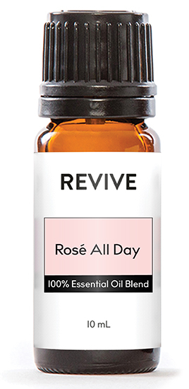 Inspired by the elegance and decadence of rosé wine, this distinctive Essential Oil blend captures the feeling of a sunny afternoon with glasses of pink wine raised in celebration. Top notes of bright, sparkling citrus open to delicate florals that add a romantic softness, while an herbal, green accord dives into warm balsamic bottom notes. The result is a complex blend that feels both light and luxurious




REVIVE Rosé All Day is a proprietary blend of Grapefruit, Lime, Cypress, Sweet Wormwood, Orange, Gurjun Balsam, Cognac, Lemon, Geranium, Neroli, Violet, and Galbanum


	
		
			

Free Shipping & Returns

		 
	 


	
		
			
GC/SM tested (Certified Pure)


		 
	 


	
		
			
No MLM Hassle