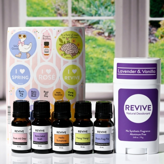 Welcome spring with REVIVE’s new curated seasonal box; designed to refresh your senses and support your well-being as the season shifts. This new box features 2 single Essential Oils that capture the essence of spring, 3 thoughtfully crafted Essential Oil blends, and a full size body product made with nourishing, skin loving ingredients. Together these unique products invite you to transition into a warmer and lighter season with intention, balance, and little everyday luxury.
More than a $75+ Value for $65.