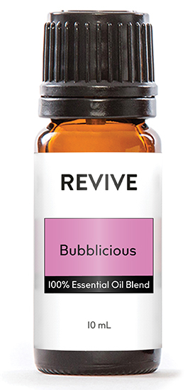 Bring a little playfulness and joy to your day. Bubblicious is a nostalgic scent inspired by your favorite childhood bubblegum. With a sweet and fruity aroma, this uplifting blend will brighten your home and bring a carefree wistfulness to your heart!




REVIVE Bubblicious is a proprietary blend of Ylang Ylang, Vanilla, Spearmint, Grapefruit, Lime and Orange.


	
		
			

Free Shipping & Returns

		 
	 


	
		
			
GC/SM tested (Certified Pure)


		 
	 


	
		
			
No MLM Hassle