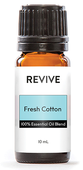 We know the joy of taking a deep breath of clean laundry from the dryer or inhaling the scent of fresh linens on your bed before sleep. So, we set out to replicate that sensation any time with a brand new synergy called Fresh Cotton. Not only does this blend bring that beloved fragrance to your home, but it also captures that feeling of comfort and happiness to boot.




REVIVE Fresh Cotton is a proprietary blend of Tea Tree, Eucalyptus, Lavender, Lemon, Lemon Myrtle, Jasmine, and Lime


	
		
			

Free Shipping & Returns

		 
	 


	
		
			
GC/SM tested (Certified Pure)


		 
	 


	
		
			
No MLM Hassle
