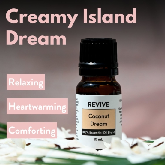 It is time to escape to your own tropical paradise with Coconut Dream! This exotic blend is a luxurious and rich aroma that envelops you in a warm embrace. With creamy Coconut and Vanilla at the forefront, and the warmth of Magnolia and Peru Balsam melding with gentle citrus notes and a little bit of earth and spice, this well-rounded scent really is a dream!




REVIVE Coconut Dream is a proprietary blend of Cedarwood, Vanilla, Weeping Cypress, Lime, Coconut, Guaiacwood, Peru Balsam, Amyris, Bergamot, Elemi, Cassia, and Magnolia.


	
		
			

Free Shipping & Returns

		 
	 


	
		
			
GC/SM tested (Certified Pure)


		 
	 


	
		
			
No MLM Hassle