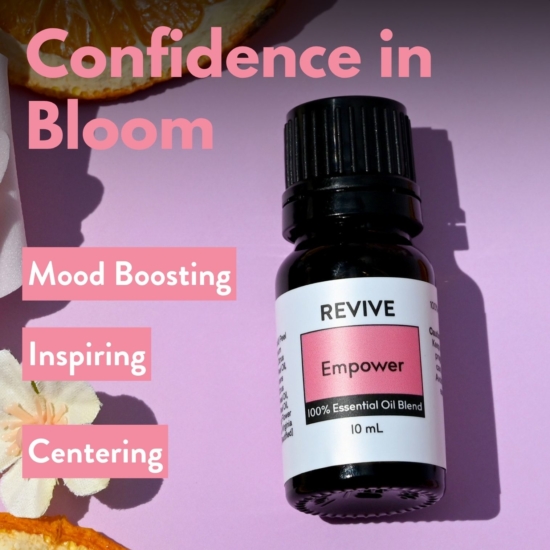Empower is an uplifting synergy that inspires inner strength and positive action. Bright citrus brings an energizing and refreshing aroma that elevates your mood, while the warmth of Ylang Ylang and Coriander promote self love and harmony. Grounding elements of Cypress and Cedarwood help you feel centered and stable. Together, these oils create a beautifully balanced blend that supports courage, motivation, and empowerment!




REVIVE Empower is a proprietary blend of Grapefruit, Coriander, Tangerine, Cypress, Bergamot, Lemon, Ylang, and Virginia Cedarwood.


	
		
			

Free Shipping & Returns

		 
	 


	
		
			
GC/SM tested (Certified Pure)


		 
	 


	
		
			
No MLM Hassle