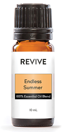 Fun, magical, and vibrant — Endless Summer is a playful blend inspired by sunny beach days, warm ocean breezes, and golden sunsets. This kid-safe synergy is uplifting, revitalizing, and full of feel-good energy.

REVIVE Endless Summer is a proprietary blend of Grapefruit, Lime, Tangerine, Pink Pepper, Spearmint, Ylang Ylang, and Sandalwood Oil.



	
		
			

Free Shipping & Returns

		 
	 


	
		
			
GC/SM tested (Certified Pure)


		 
	 


	
		
			
No MLM Hassle