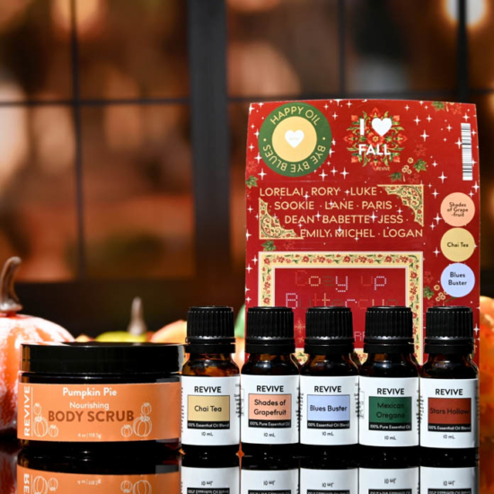 As the days grow shorter and the air turns crisp, we invite you to slow down and enjoy the comforts of autumn. REVIVE’s new Fall Box captures the earthy and warming scents of the season with 3 brand new Essential Oil Blends, 2 premium single Essential Oils, and one full size luxurious body care product chosen to compliment your wellness rituals. Whether you are creating a cozy home, supporting your well-being, or just soaking up the yummy aromas inspired by fall, this collection is designed to help you welcome the season with joy and intention.
More than a $75+ Value for $65.