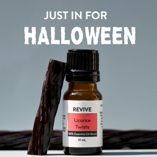 Food inspired blends are some of our favorite synergies to create. They often bring back distant memories or inspire a longing for days past. With the warmth of Vanilla, Clove, and Anise combined with the coolness from Spearmint and a bright touch of Orange, this scent will soon be one you will love to use everyday. But, this blend isn’t just about its amazing smell, we also love it for digestive upset and minor pain relief.





REVIVE Licorice Twists is a proprietary blend of Fennel, Vanilla, Spearmint, Orange, Anise, and Clove.


	
		
			

Free Shipping & Returns

		 
	 


	
		
			
GC/SM tested (Certified Pure)


		 
	 


	
		
			
No MLM Hassle